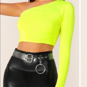 One sleeve neon top